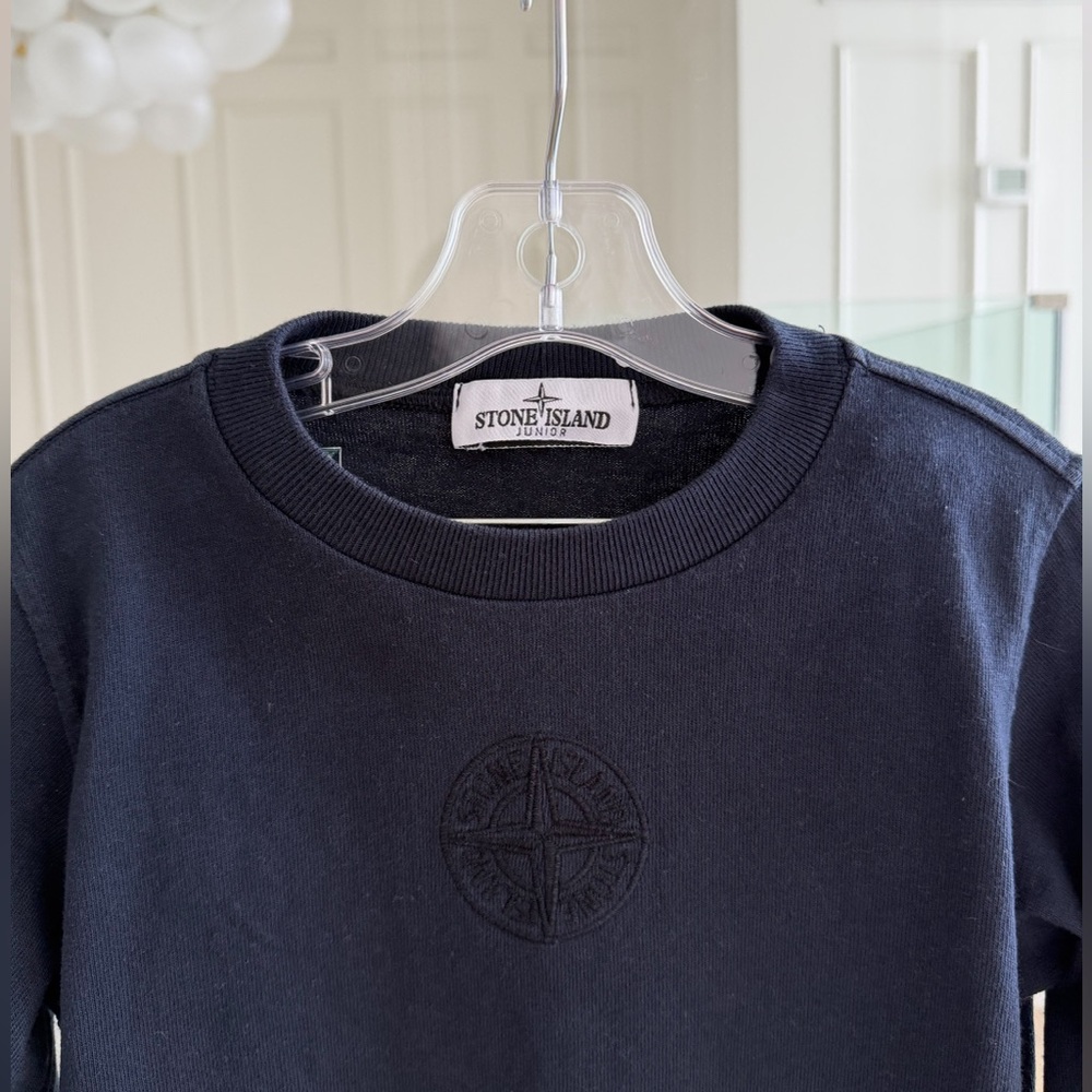 Stone Island Kids Navy Compass Unisex Long Sleeve Top Sz 6yo